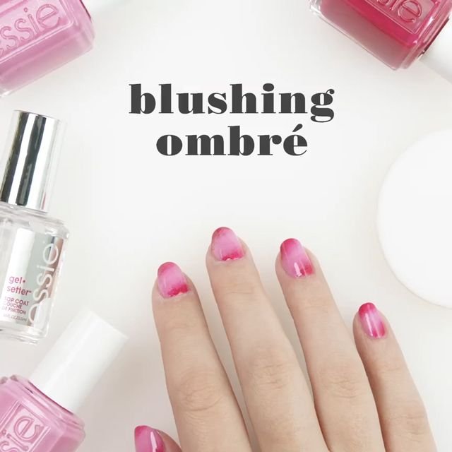 blushing ombre nail art