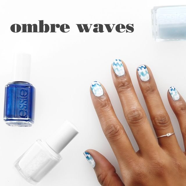 art sur ongles ombre waves