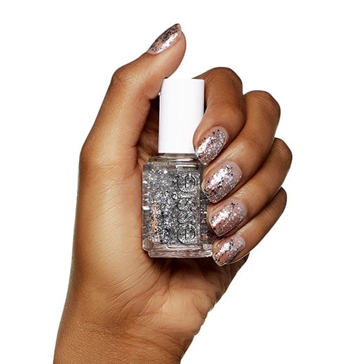 nail set nail polish & glitter in silver color essie - stones -