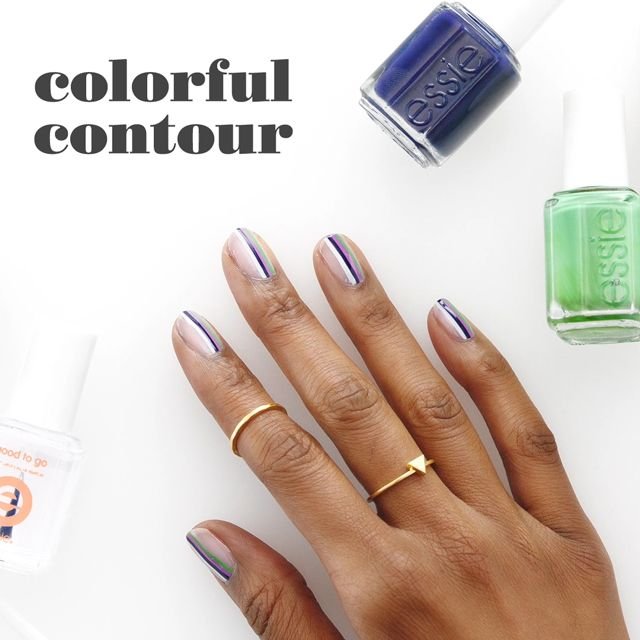 art sur ongles colorful contour