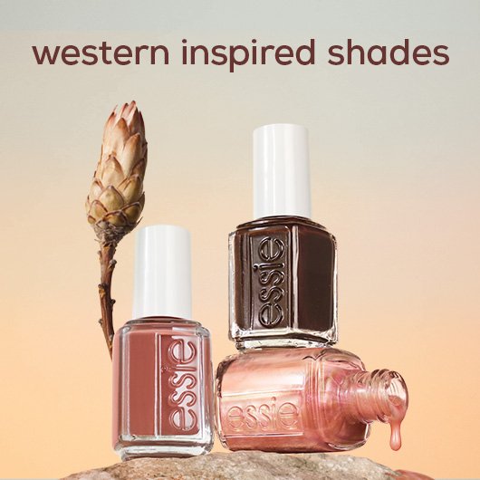 three bottles of boho rodeo polish below the title western inspired shades