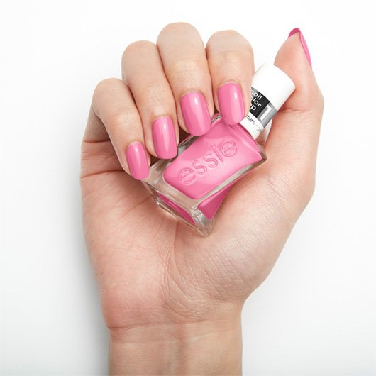 haute to trot pink nail polish on light skin tone