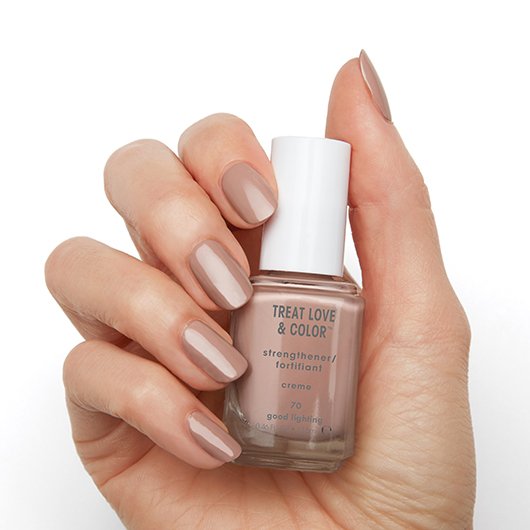 good lighting beige nail strengthener essie treat love color